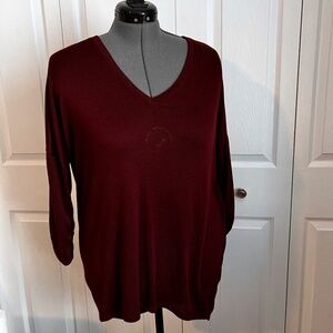 NY&Co Light Tunic Sweater Burgandy